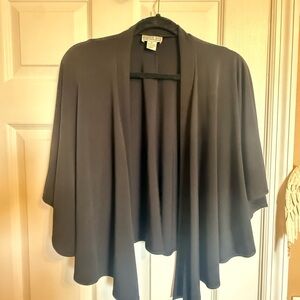 Robbie Bee Elegant Black  Cape Cardigan